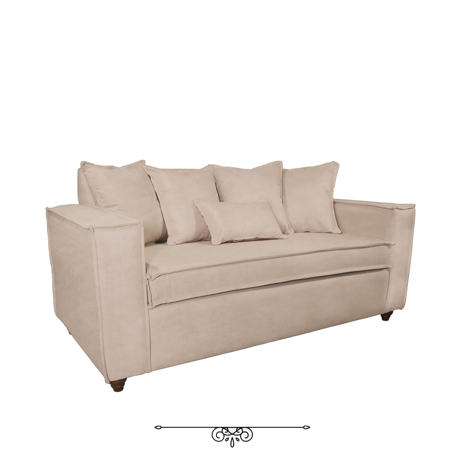 JUEGO DE LIVING DANTE 311 SOFA RESORTES Y SILLONES TIPO SITIAL COLOR BEIGE - 2