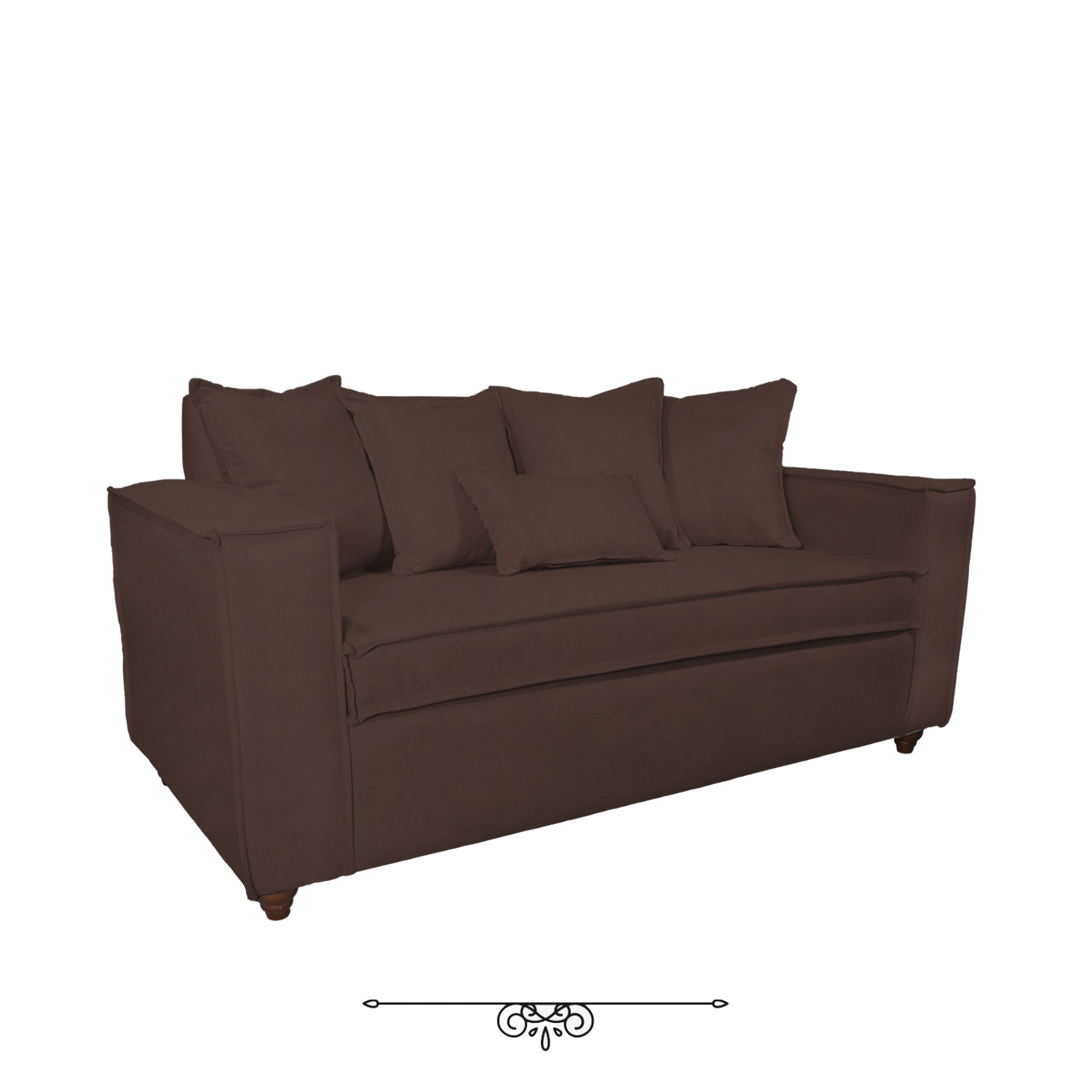 JUEGO DE LIVING DANTE 311 SOFA RESORTES Y SILLONES TIPO SITIAL COLOR CAFE - 2