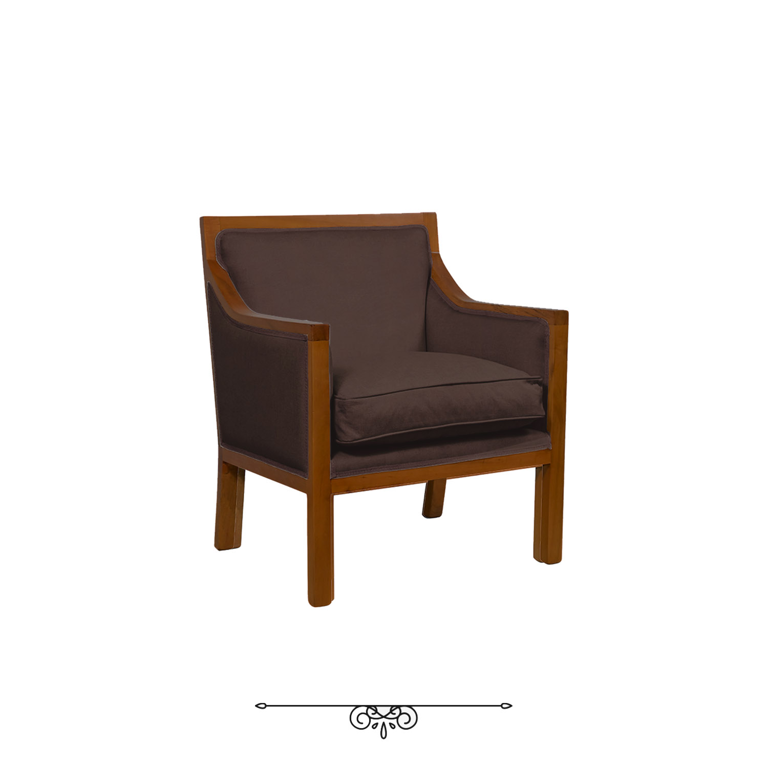 JUEGO DE LIVING DANTE 311 SOFA RESORTES Y SILLONES TIPO SITIAL COLOR CAFE - 3