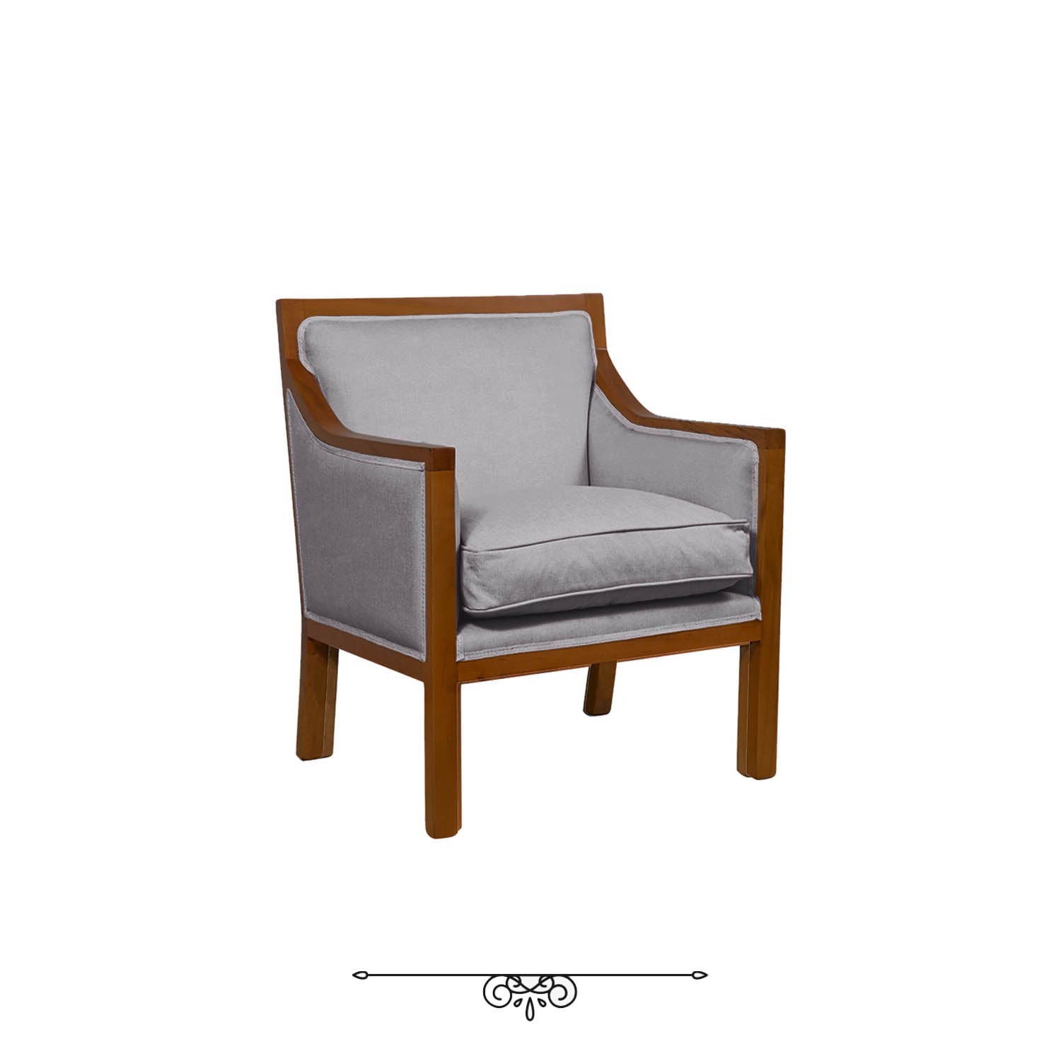 JUEGO DE LIVING DANTE 311 SOFA RESORTES Y SILLONES TIPO SITIAL COLOR GRIS CLARO - 3