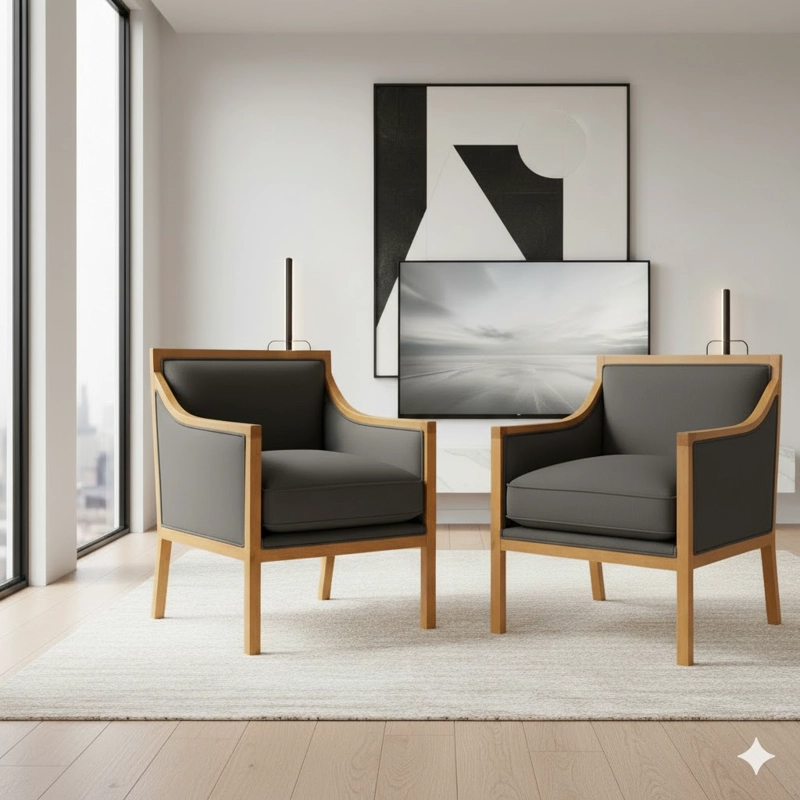 JUEGO DE LIVING DANTE 311 MARENGO SOFA RESORTES Y SILLONES TIPO SITIAL - 2