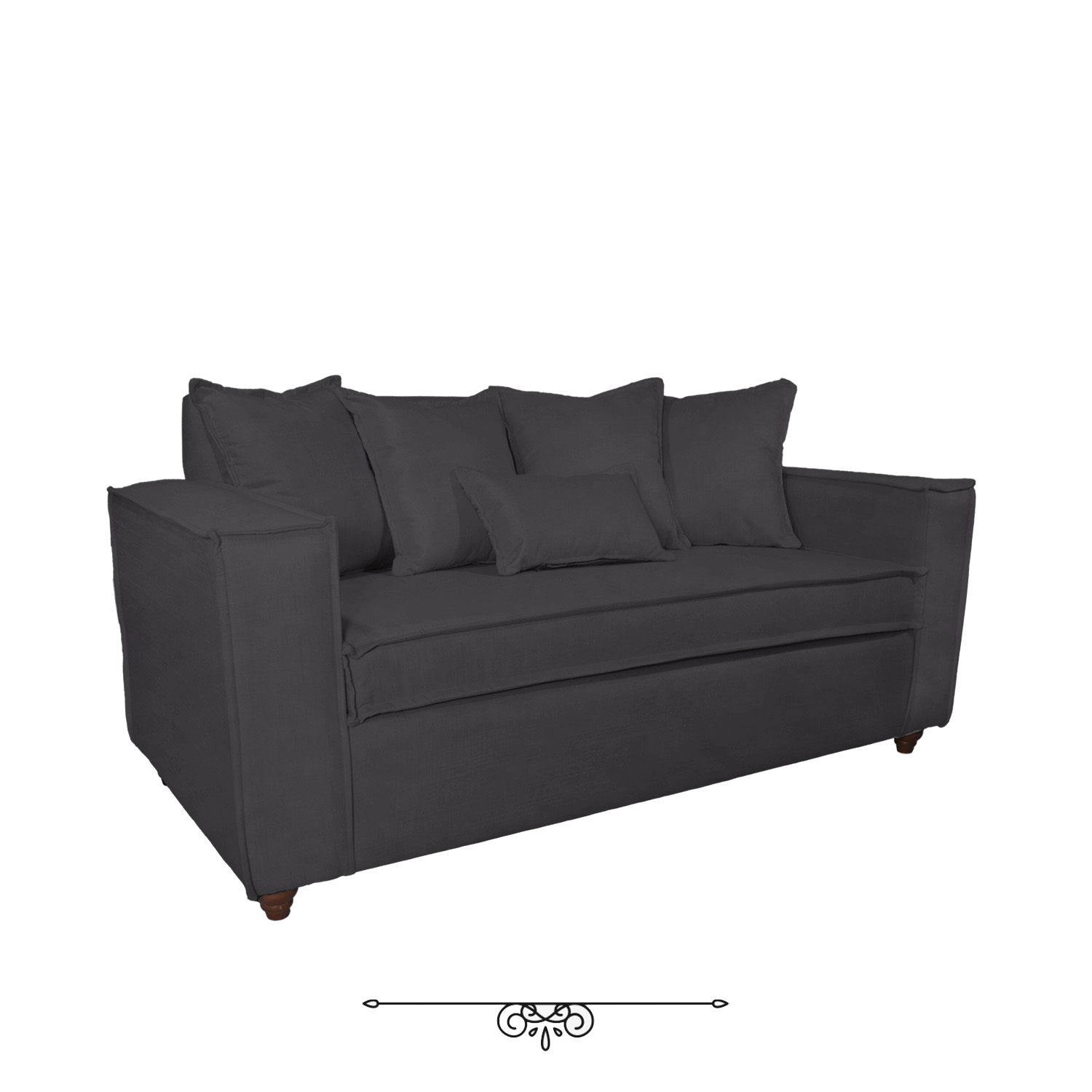JUEGO DE LIVING DANTE 311 SOFA RESORTES Y SILLONES TIPO SITIAL COLOR GRIS MARENGO - 2