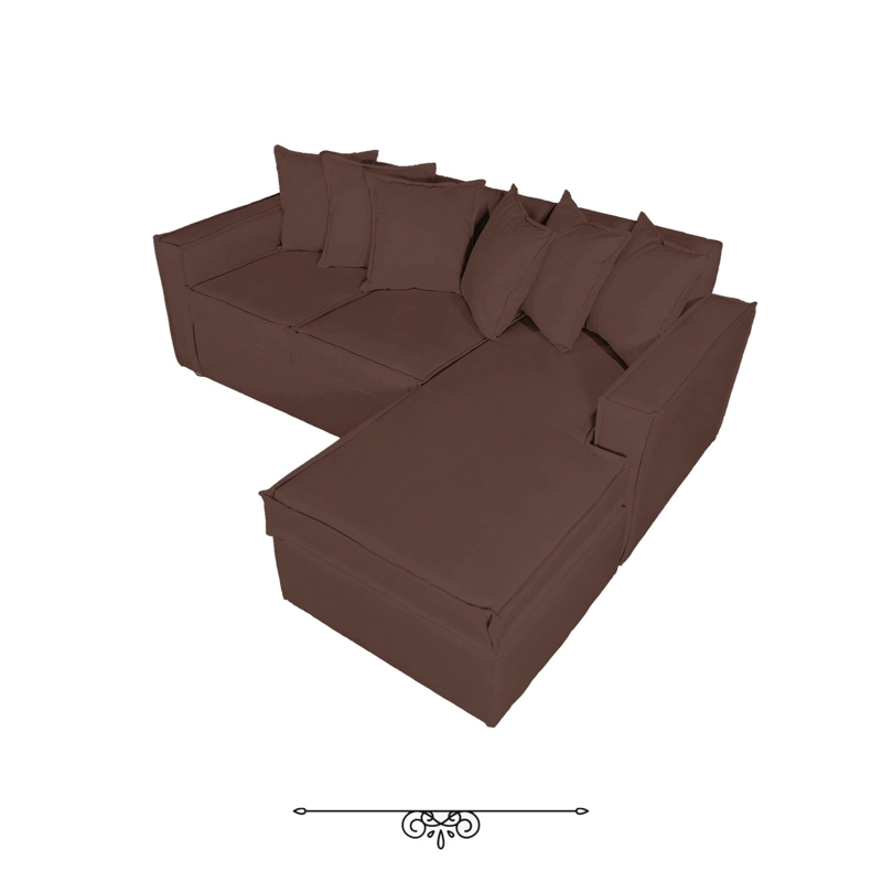 SOFA SECCIONAL INTERCAMBIABLE CON RESORTES DANTE CAFE PARA LIVING FULL CONFORT - 5