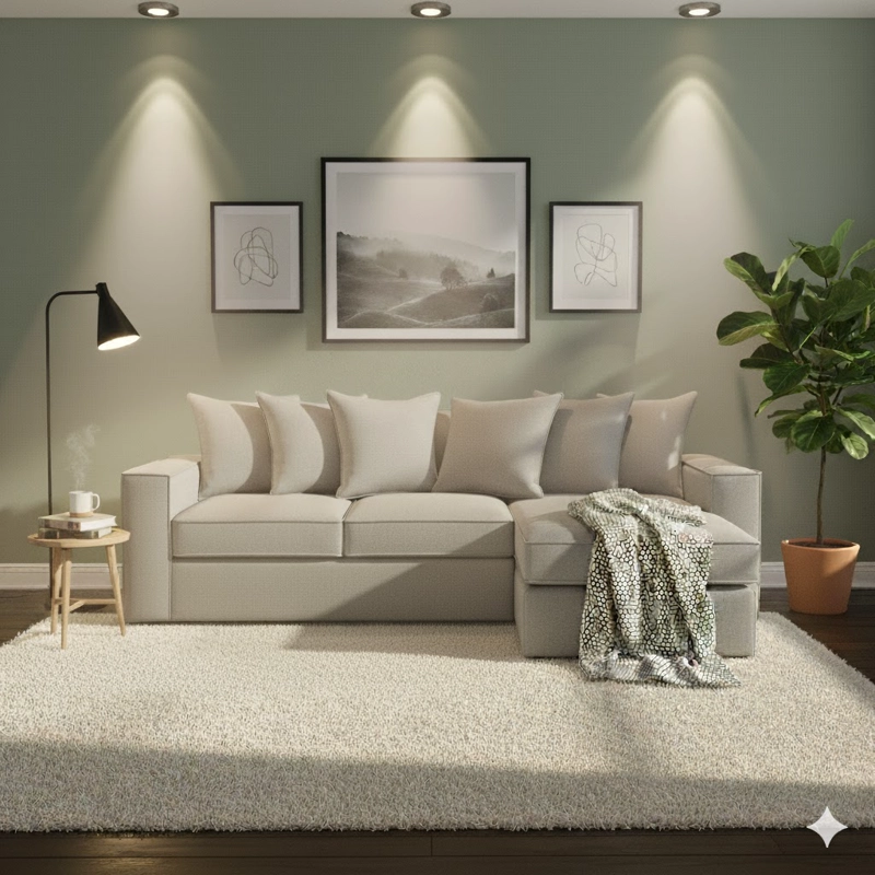 SOFA SECCIONAL INTERCAMBIABLE CON RESORTES DANTE GRIS CLARO RESORTES PARA LIVING FULL CONFORT - 2