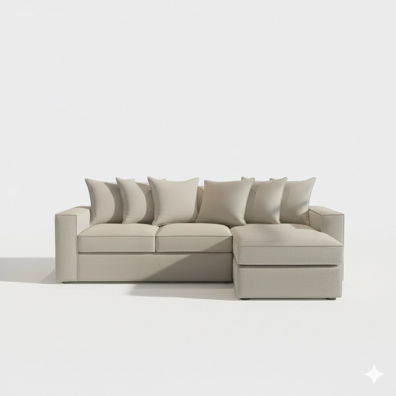 SOFA SECCIONAL INTERCAMBIABLE CON RESORTES DANTE GRIS CLARO RESORTES PARA LIVING FULL CONFORT - 3