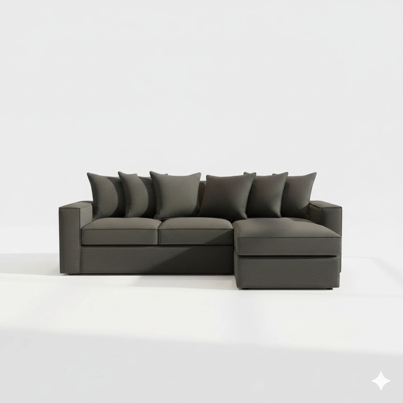SOFA SECCIONAL INTERCAMBIABLE  DANTE GRIS MARENGO CON RESORTES PARA LIVING FULL CONFORT - 3