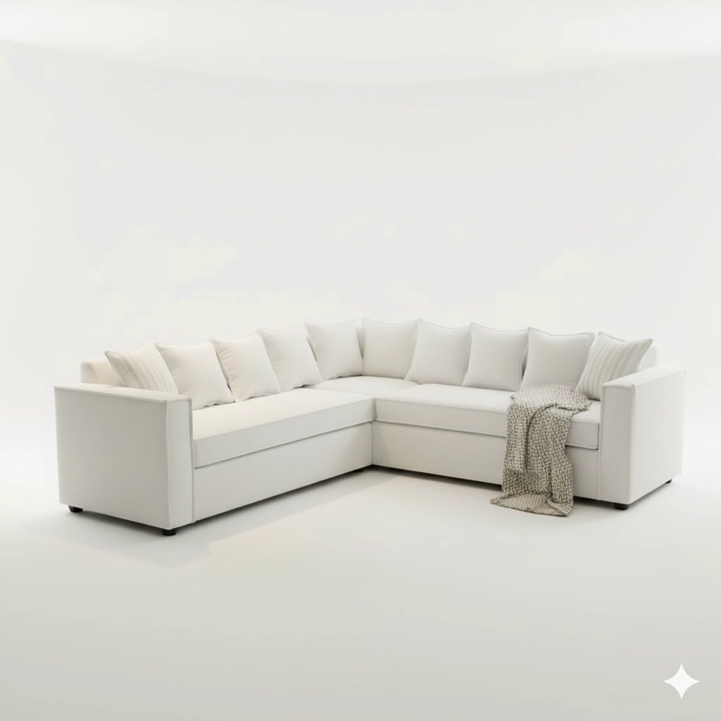 SECCIONAL EMILIA  BLANCO 6 CUERPOS  CON RESORTES FULL COMFORT PLUS - 2