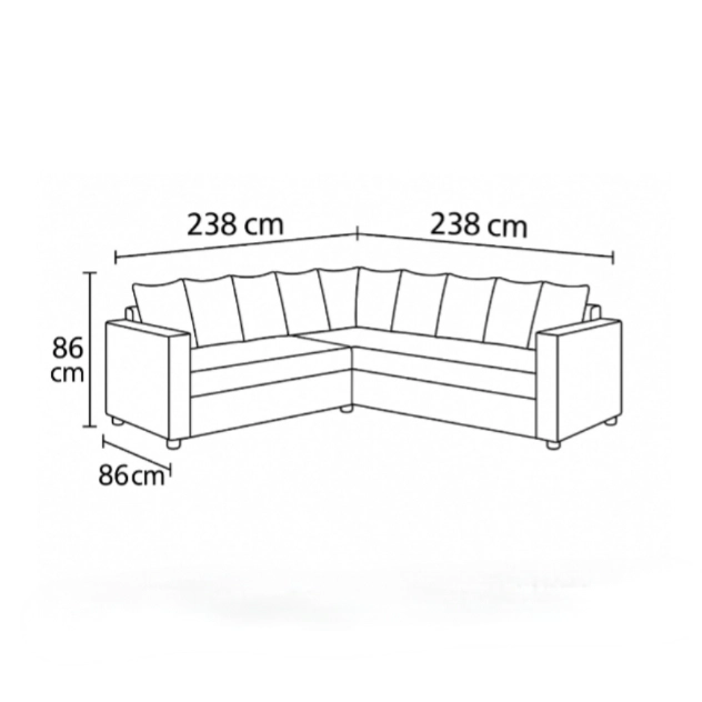SECCIONAL BACO BEIGE  CLARO 6 CUERPOS CON RESORTES FULL COMFORT PLUS - 6