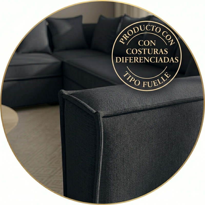 SECCIONAL BACO GRAFITO 6 CUERPOS  CON RESORTES FULL COMFORT PLUS - 3