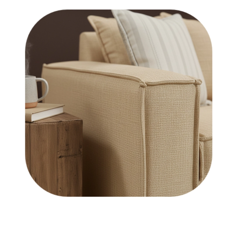 SECCIONAL BACO INTERCAMBIABLE  BEIGE CLARO CON RESORTES FULL COMFORT PLUS - 3