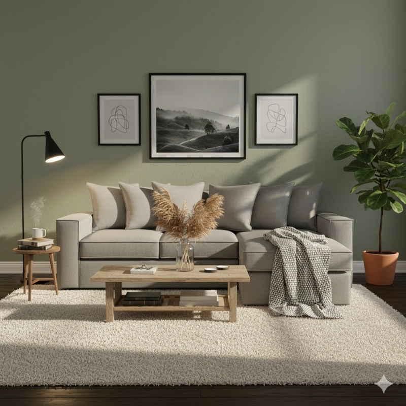 SECCIONAL BACO INTERCAMBIABLE  GRIS CLARO CON RESORTES FULL COMFORT PLUS - 2