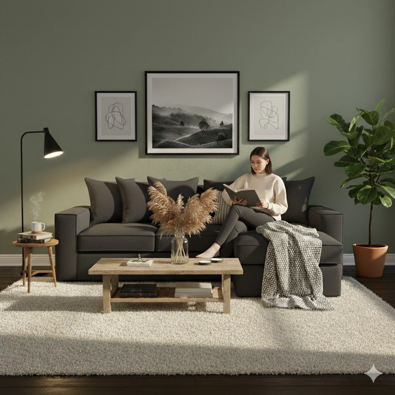 SECCIONAL BACO INTERCAMBIABLE GRAFITO CON RESORTES FULL COMFORT PLUS - 1