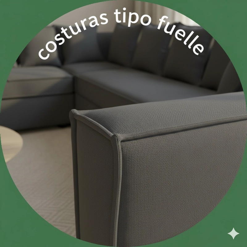SECCIONAL BACO INTERCAMBIABLE GRAFITO CON RESORTES FULL COMFORT PLUS - 3