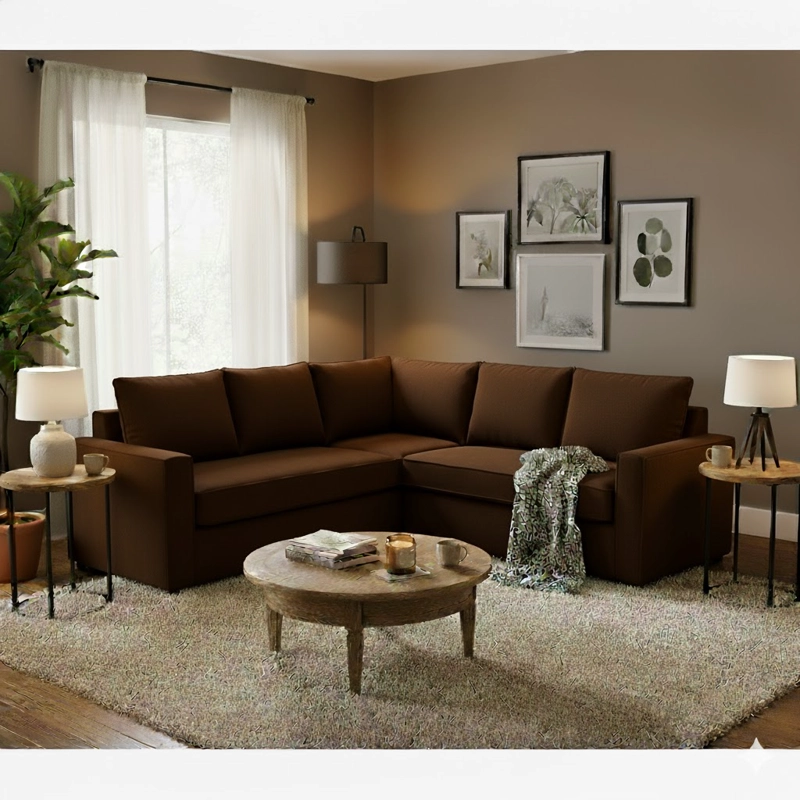 SECCIONAL MATILDA CAFE 6 CUERPOS CON RESORTES FULL COMFORT PLUS - 2