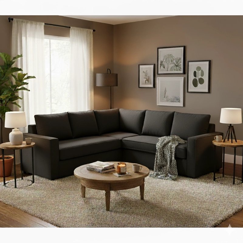 SECCIONAL MATILDA GRAFITO 6 CUERPOS CON RESORTES FULL COMFORT PLUS - 2