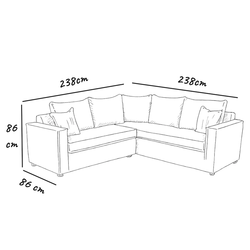 LIVING 311 MATILDA 311 BEIGE CLARO SECCIONAL 6 CUERPOS RESORTES FULL COMFORT  + 2 POLTRONAS - 6