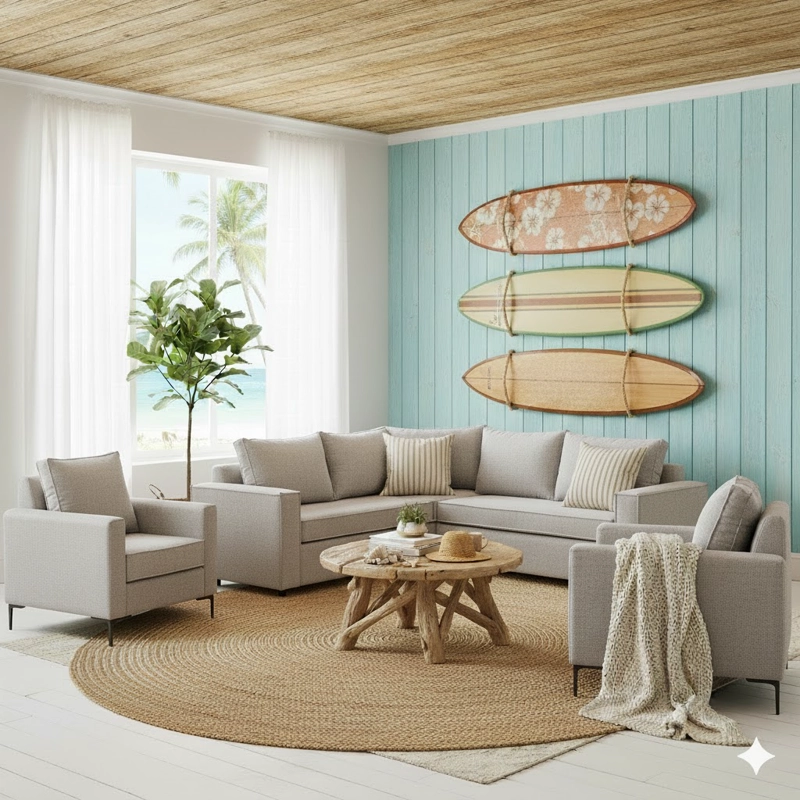 LIVING 311 MATILDA 311 GRIS CLARO SECCIONAL 6 CUERPOS RESORTES FULL COMFORT + 2 POLTRONAS - 2