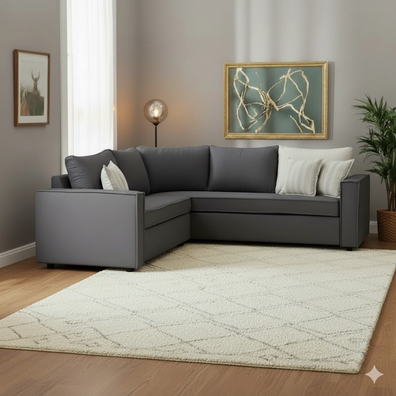 LIVING 311 MATILDA 311 GRAFITO SECCIONAL 6 CUERPOS RESORTES FULL COMFORT + 2 POLTRONAS - 3