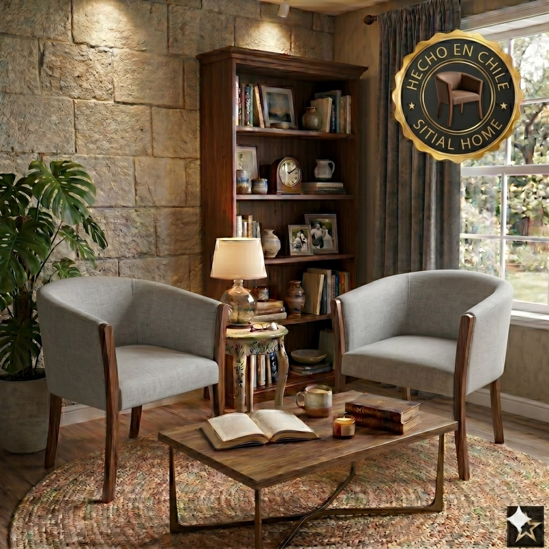 LIVING 311 KABUL GRIS CLARO SOFA 3 CUERPOS + 2 SITIALES MADERA - 3