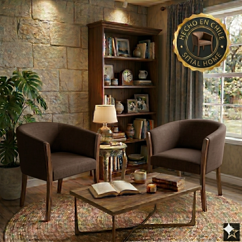 LIVING 311 KABUL CAFE SOFA 3 CUERPOS + 2 SITIALES MADERA - 3