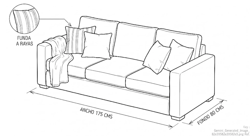 LIVING 311 KABUL CAFE SOFA 3 CUERPOS + 2 SITIALES MADERA - 4