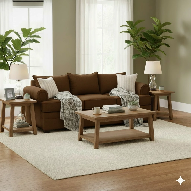 LIVING 311 PASTORA CAFE SOFA 3 CUERPOS RESORTES + 2 SITIALES - 4