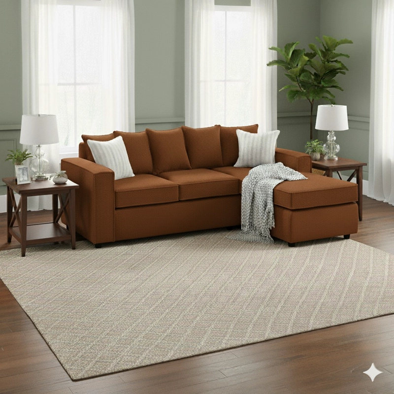 LIVING 311 HAVANA CAFE SECCIONAL CON RESORTES + 2 SITIALES MADERA - 2