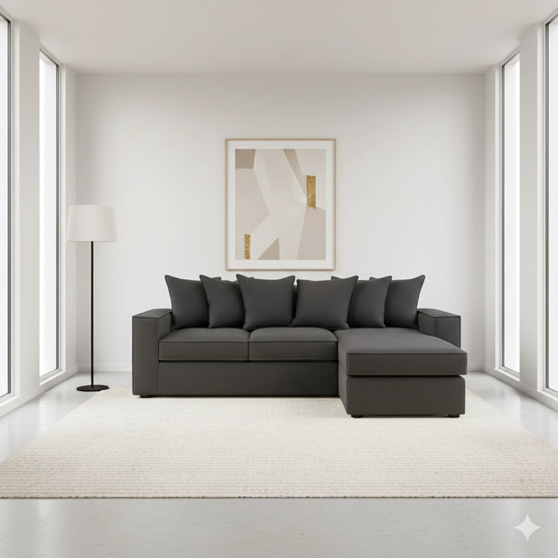 LIVING 311 LEHMANN GRAFITO  SECCIONAL + 2 POLTRONAS CON RESORTE FULL COMFORT PLUS - 2