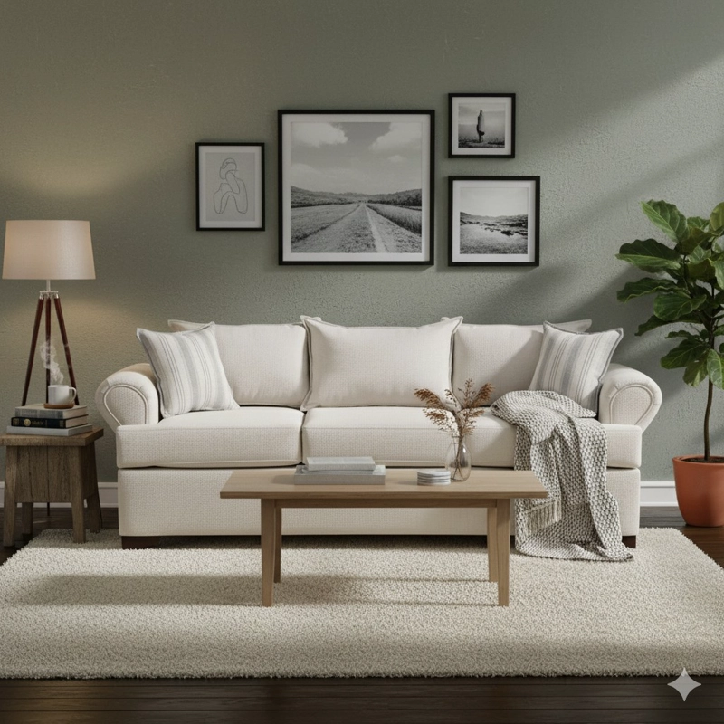 LIVING 311 SANTELMO BLANCO SOFA 3 CUERPOS + 2 POLTRONAS CON RESORTES FULL COMFORT - 2