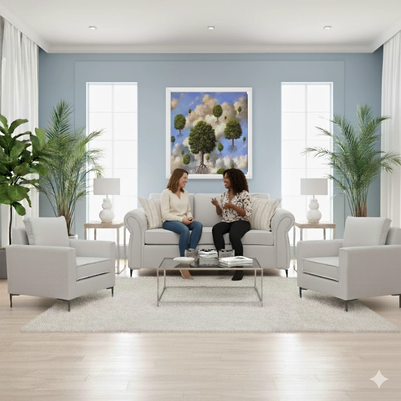 LIVING 311 SULLIVAN GRIS CLARO SOFA 3 CUERPOS + 2 POLTRONAS RESORTE POCKET FULL CONFORT - 1