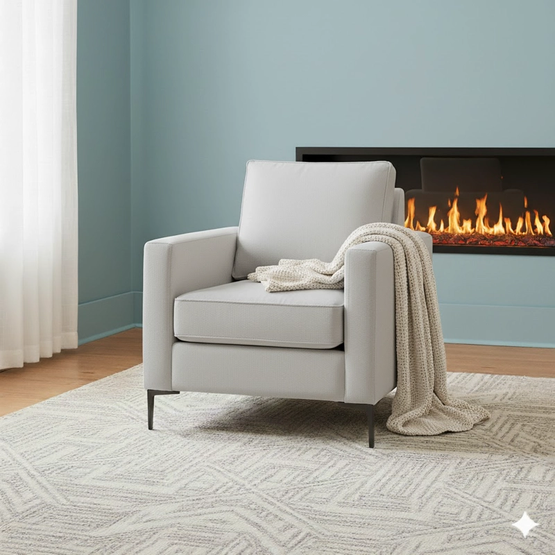 LIVING 311 SULLIVAN GRIS CLARO SOFA 3 CUERPOS + 2 POLTRONAS RESORTE POCKET FULL CONFORT - 4