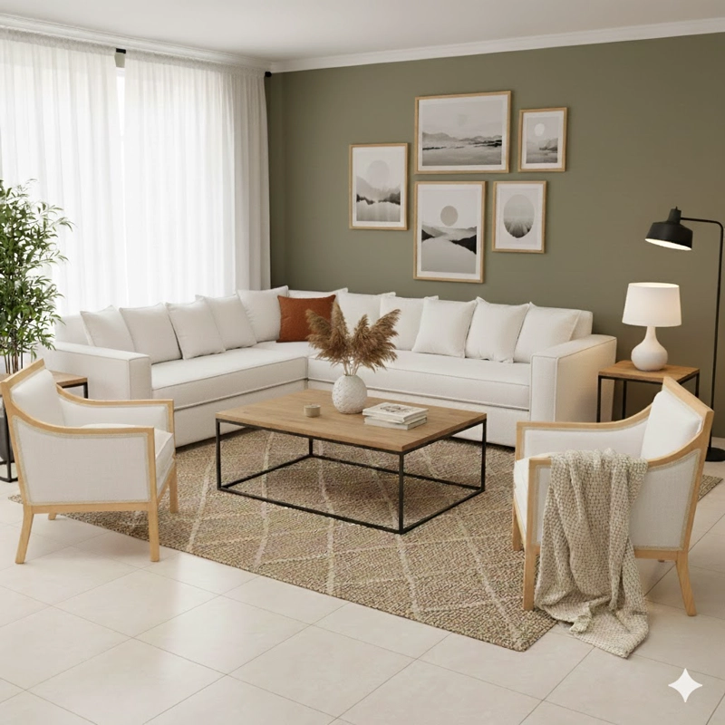 LIVING 311 METROPOLITAN BLANCO SECCIONAL RESORTES + 2 SITIALES - 1