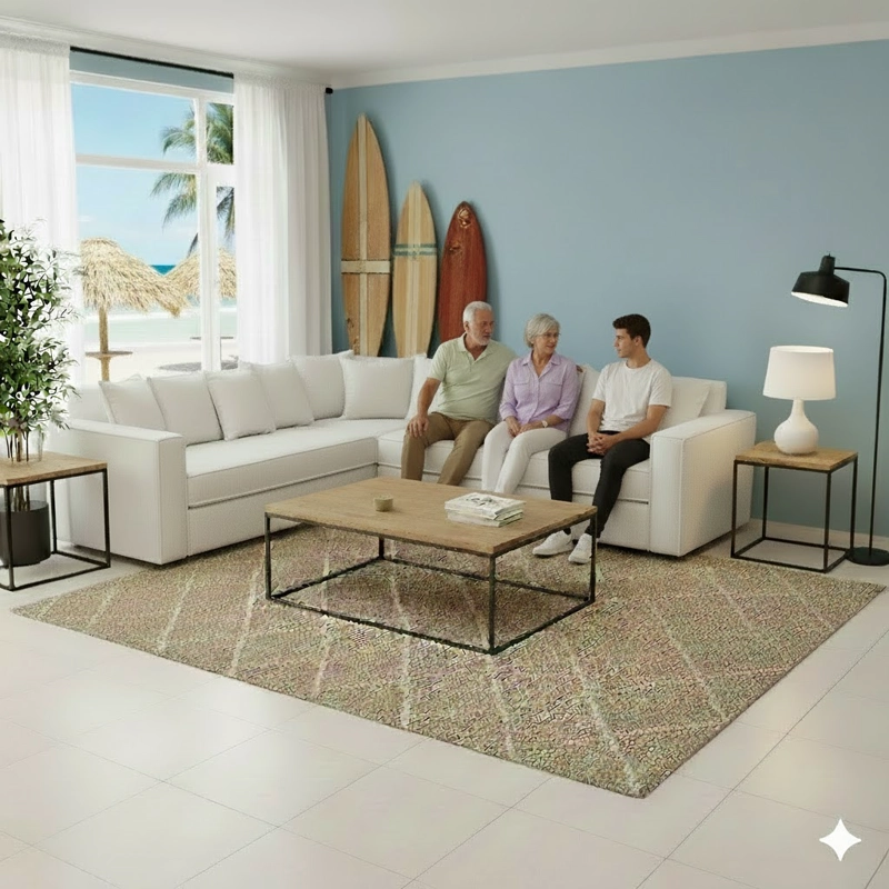 LIVING 311 METROPOLITAN BLANCO SECCIONAL RESORTES + 2 SITIALES - 2