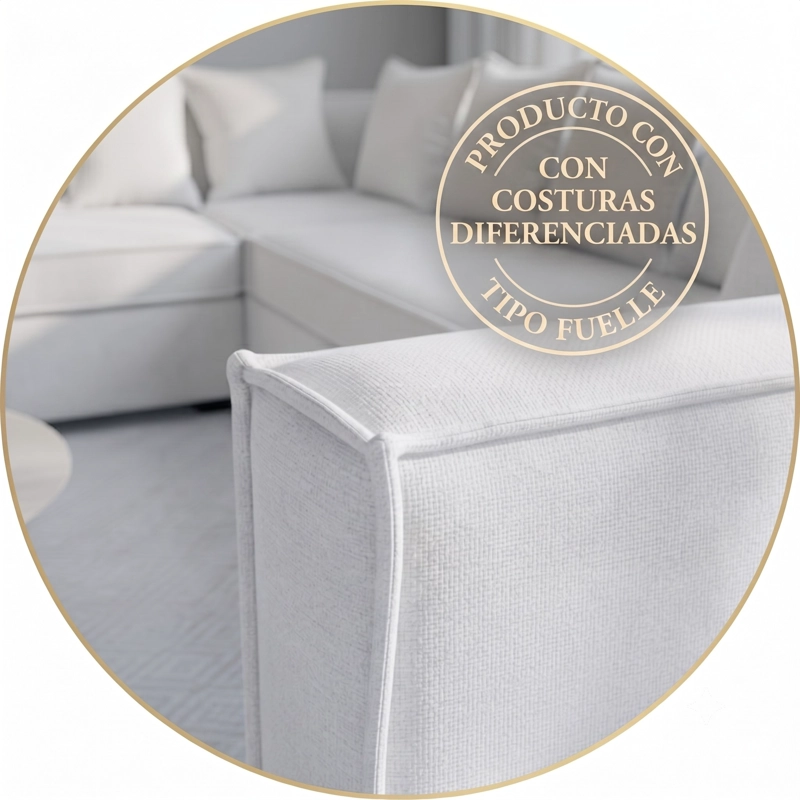 SECCIONAL BACO BLANCO 6 CUERPOS CON RESORTES FULL COMFORT PLUS - 2