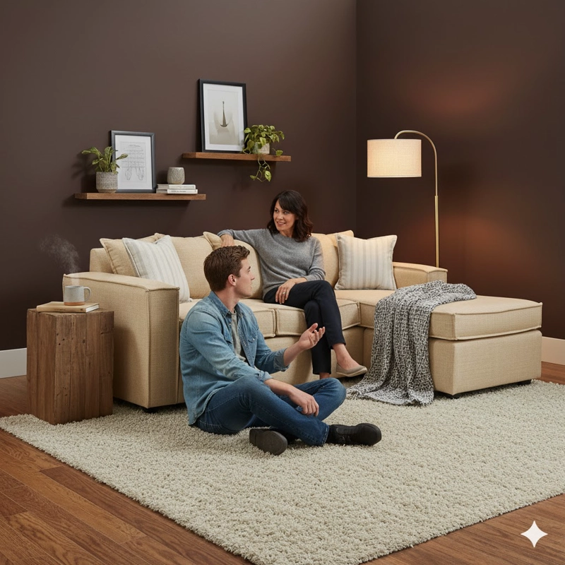 LIVING 311 CON RESORTES EMIRATO BEIGE SECCIONAL INTERCAMBIABLE + 3 POLTRONAS - 3