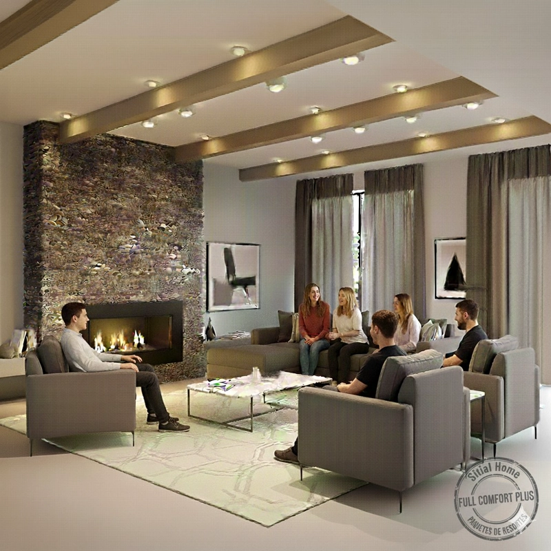 LIVING 311 CON RESORTES EMIRATO MARENGO SECCIONAL INTERCAMBIABLE + 3 POLTRONAS - 1