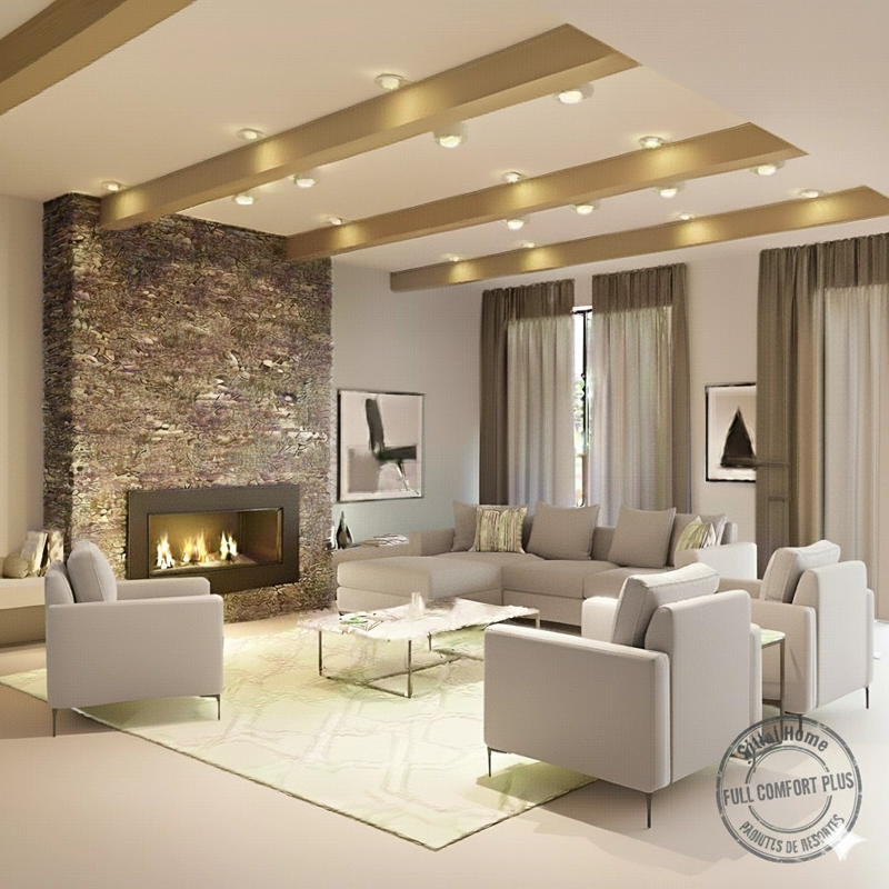 LIVING 311 EMIRATOS GRIS CLARO  SECCIONAL + 3 POLTRONAS RESORTES - 2