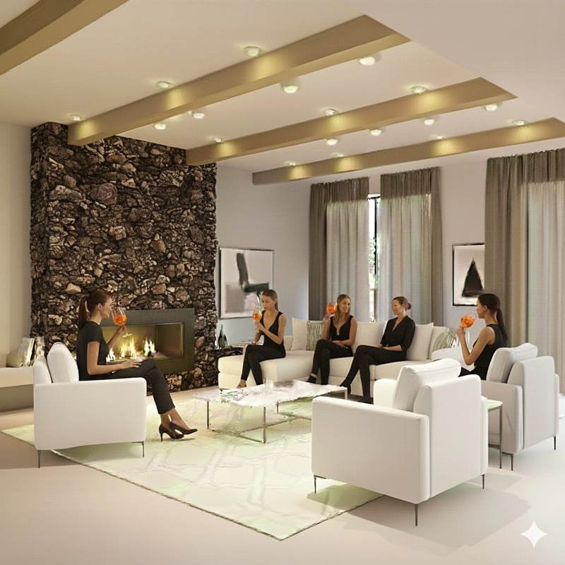 LIVING 311 EMIRATOS BLANCO SECCIONAL + 3 POLTRONAS RESORTES - 1