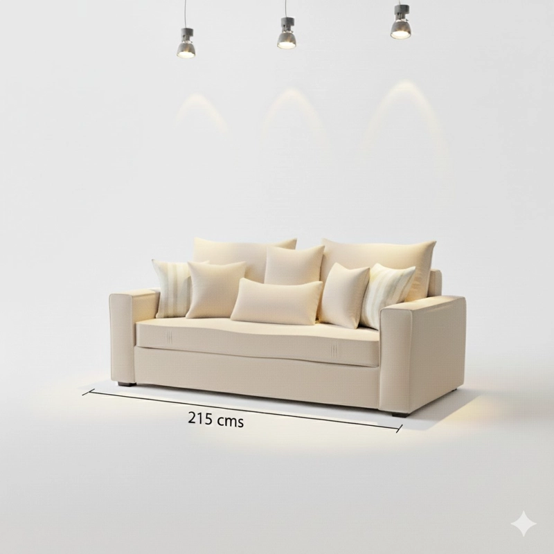 SOFA 3 CUERPOS CON RESORTES FULL COMFORT PLUS AGUSTINA BEIGE CLARO - 3