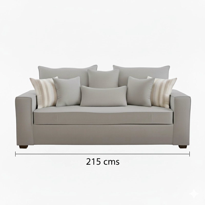 SOFA 3 CUERPOS CON RESORTES FULL COMFORT PLUS AGUSTINA GRIS CLARO - 3