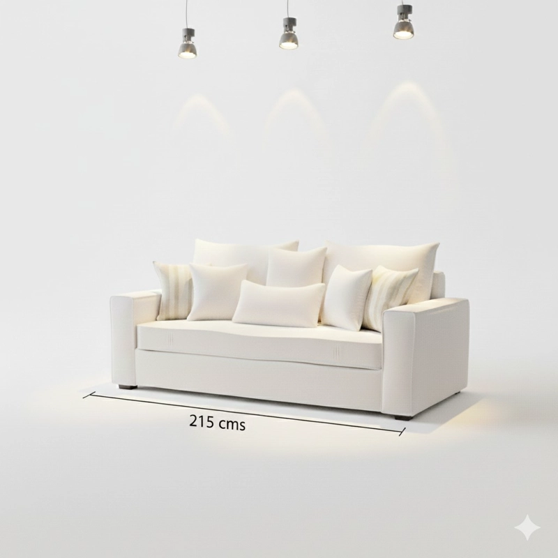 SOFA 3 CUERPOS CON RESORTES FULL COMFORT PLUS AGUSTINA BLANCO - 3