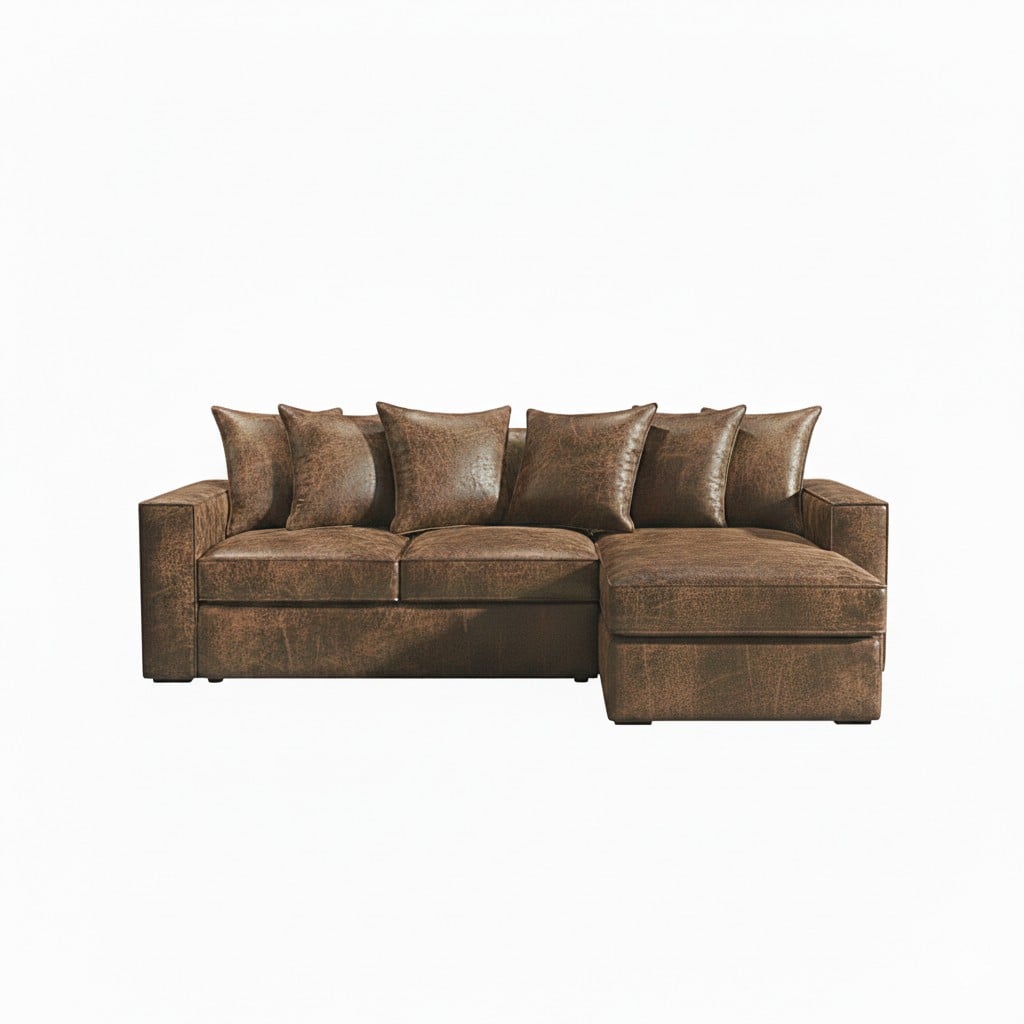 SECCIONAL INTERCAMBIABLE TENNESSE CAFE CUERO SINTETICO ENVEJECIDO RESORTES FULL COMFORT PLUS - 1