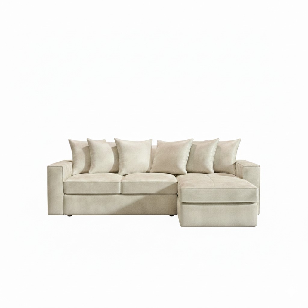 SECCIONAL INTERCAMBIABLE TENNESSE BLANCO CUERO SINTETICO ENVEJECIDO RESORTES  FULL COMFORT PLUS - 1
