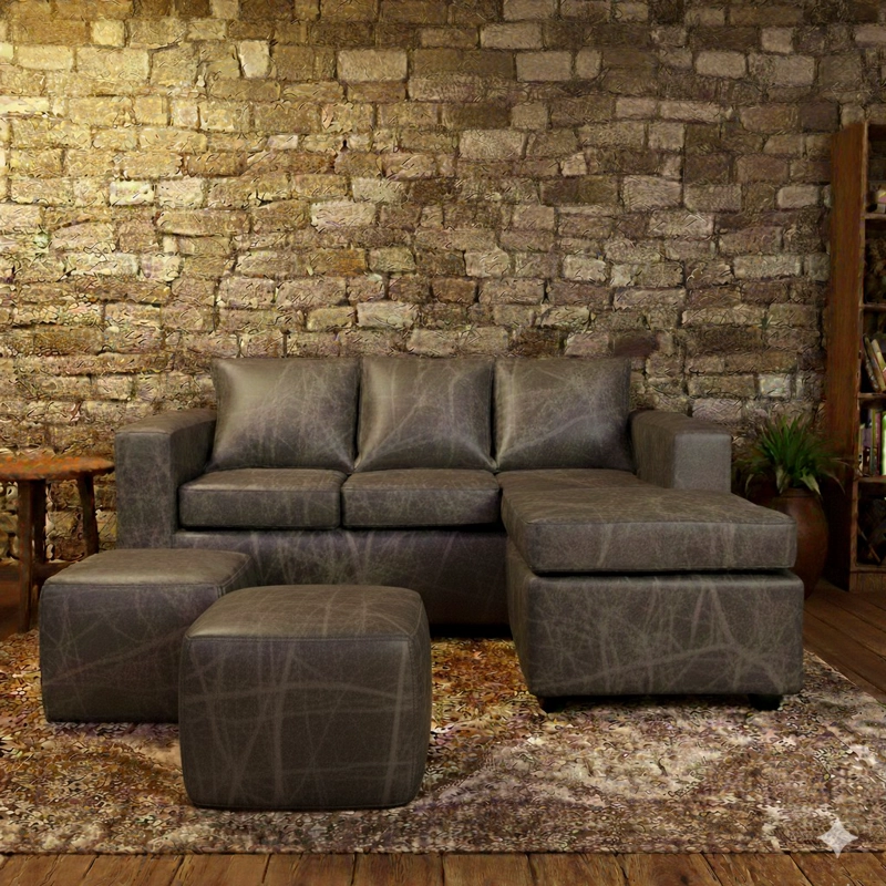 LIVING 311 OLD WEST GRIS  SECCIONAL INTERCAMBIABLE + OTTOMAN - 1