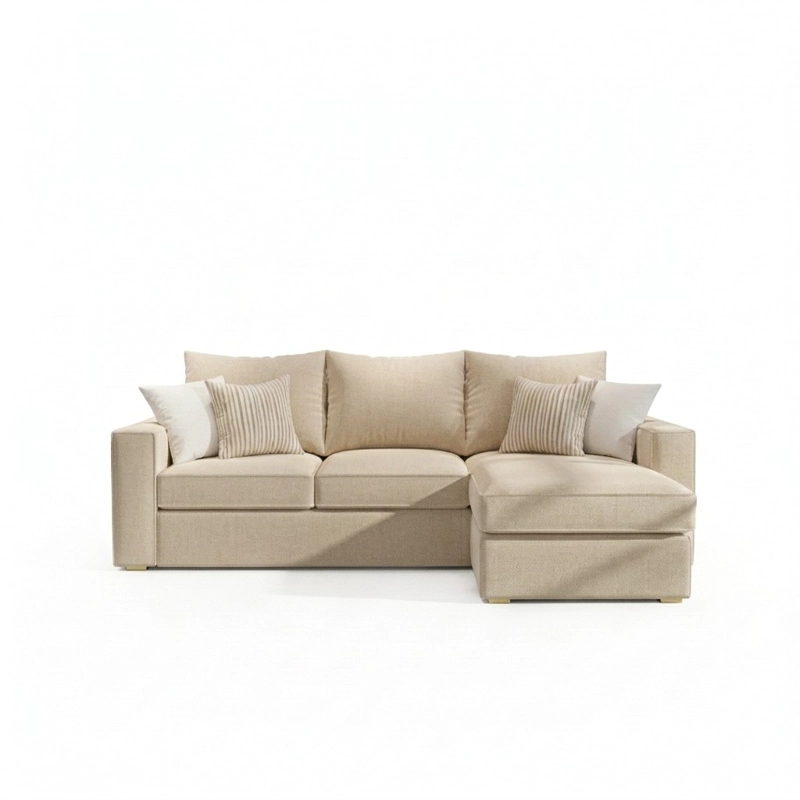 LIVING 311 ANAKENA BEIGE SECCIONAL DE RESORTES CON DOS SITIALES MADERA TAPIZADOS - 2