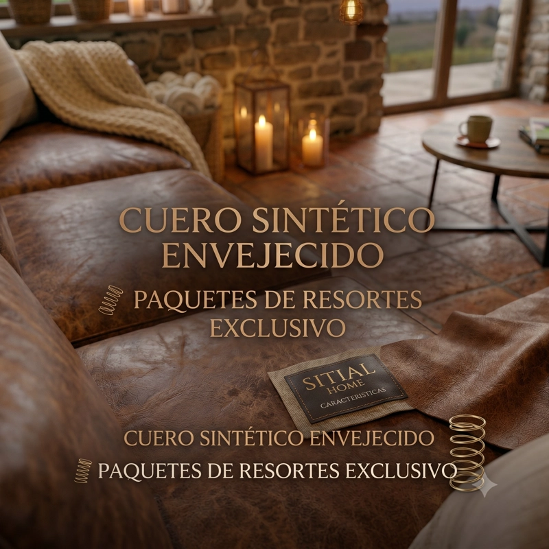 LIVING 311 ARKANSAS CAFE CUERO SINTETICO ENVEJECIDO - 8