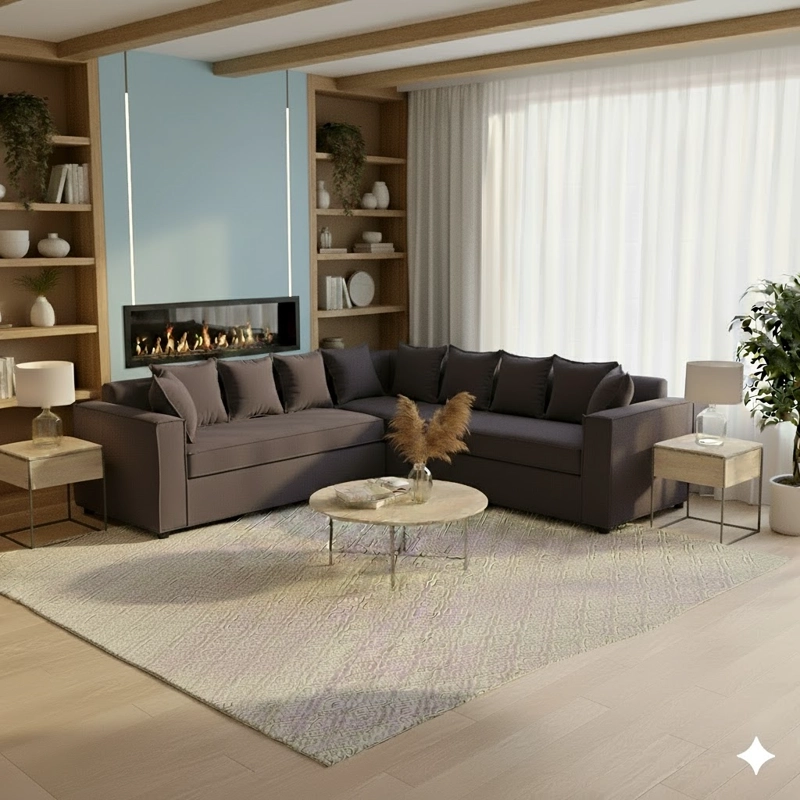 LIVING 311 ROMEO GRAFITO SECCIONAL 6 CUERPOS + 2 POLTRONAS RESORTES FULL COMFORT PLUS - 2