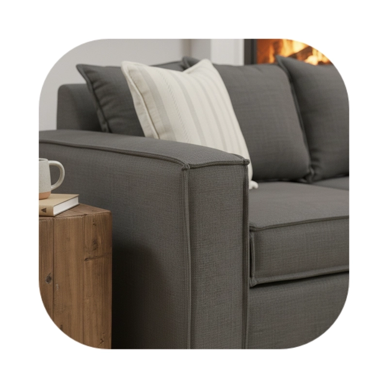 LIVING 311 ROMEO GRAFITO SECCIONAL 6 CUERPOS + 2 POLTRONAS RESORTES FULL COMFORT PLUS - 7