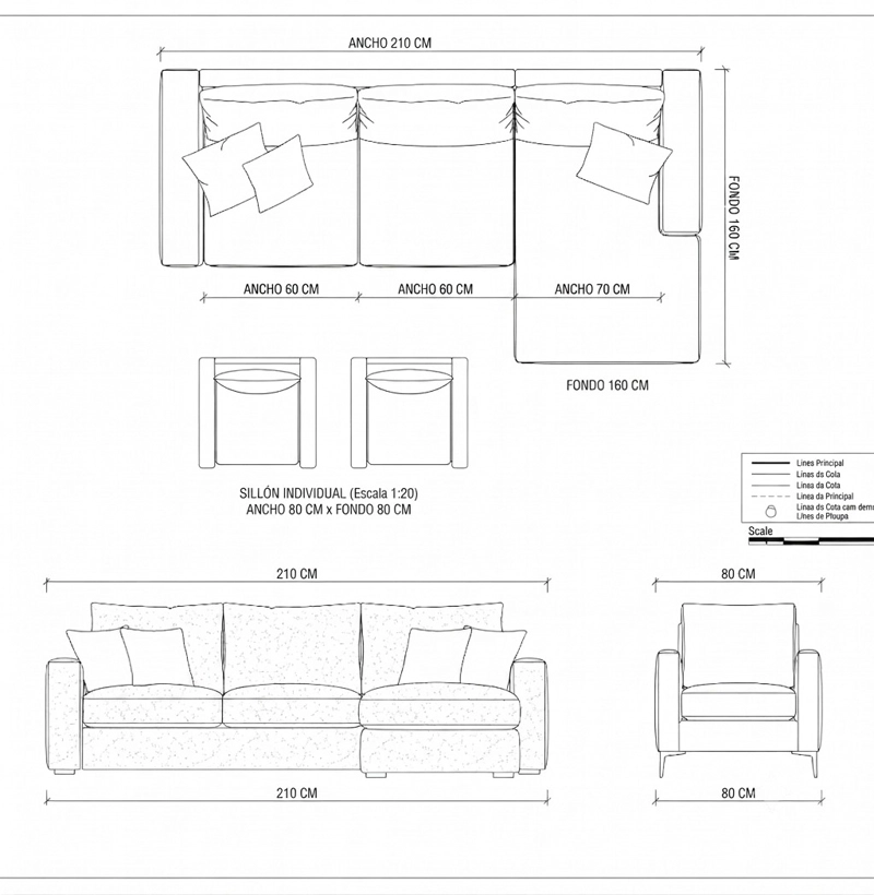 JUEGO DE LIVING 311 BOHEMIA EXTREME BEIGE - 4