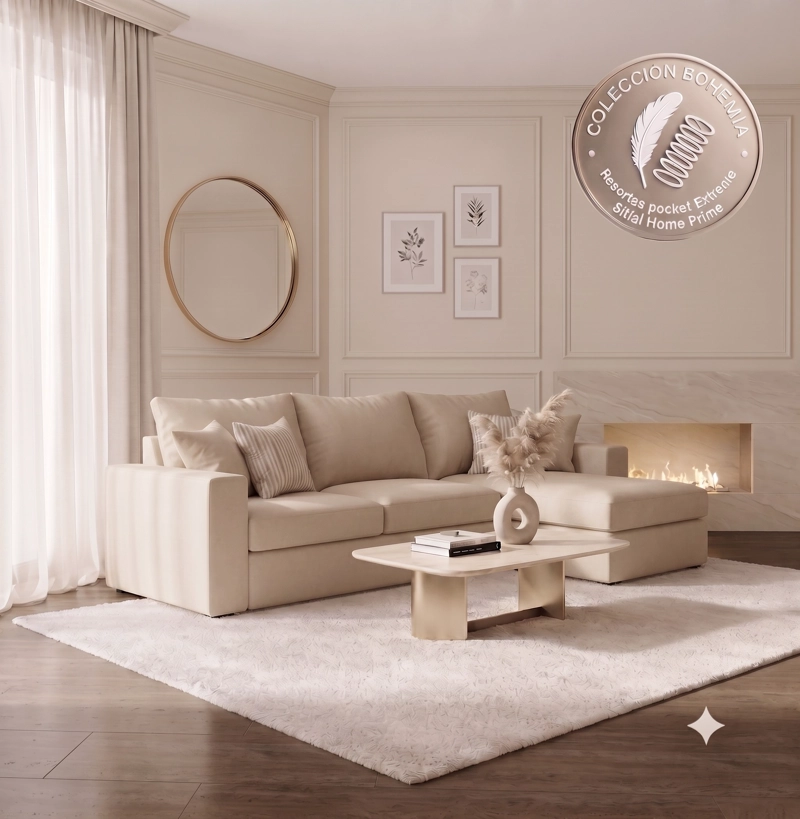JUEGO DE LIVING 311 BOHEMIA EXTREME BEIGE - 5